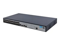 HPE 1910-24-PoE+ Switch - Switch - Administrerad - 24 x 10/100 (PoE+) + 2 x kombinations-Gigabit SFP - rackmonterbar - PoE+ JG539A#ABB