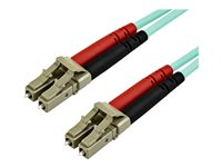 StarTech.com 15 m OM3 LC till LC-multiläge duplex fiberoptisk patchkabel - Patch-kabel - LC multiläge (hane) till LC multiläge (hane) - 15 m - 15 m - fiberoptisk - duplex - 50/125 mikron - OM3 - halogenfri - havsblå - för P/N: SV565FXHD4KU A50FBLCLC15