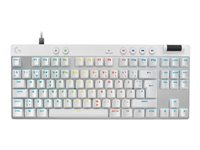 Logitech G PRO X RAPID - Tangentbord - TKL - bakgrundsbelyst - USB - QWERTY - nordiskt (danska/finska/norska/svenska) - tangentbrytare: Linear - vit 920-013287