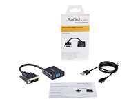 StarTech.com Aktiv DVI-D till VGA-kabeladapter - 1920x1200 - Videokort - DVI-D, Mikro-USB typ B (endast ström) till HD-15 (VGA) (hona) - 24.8 m - aktiv, 1920 x 1200 (WUXGA) stöd - svart DVI2VGAE