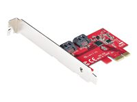 StarTech.com SATA PCIe-kort - 2-portars PCIe SATA-expansionskort - 6 Gbps - Hel-/lågprofil - PCI Express till SATA-adapter/-kontroller - ASM1061 icke-RAID-drift - PCIe till SATA-omvandlare - Kontrollerkort - 2 Kanal - SATA 6Gb/s - låg profil - PCIe 2.0 x1 - röd 2P6G-PCIE-SATA-CARD