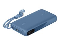 Belkin BoostCharge - Power bank - med display - 20000 mAh - 20 Watt - PD - 3 utdatakontakter (2 x USB-C, USB) - på kabel: USB-C - blå BPB028HQBL