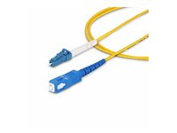 StarTech.com 1m (3.3ft) LC to SC (UPC) OS2 Single Mode Simplex Fiber Optic Cable, 9/125µm, Laser Optimized, 40G/100G, Bend Insensitive, Low Insertion Loss - LSZH Fiber Patch Cord (SPSMLCSC-OS2-1M) - Patch-kabel - LC/UPC enkelläge (hane) till SC/UPC enkelläge (hane) - 1 m - 1 m - 2 mm - fiberoptisk - simplex - 9 / 125 mikrometer - OS1/OS2 - halogenfri, passiv, dubbelriktad - gul SPSMLCSC-OS2-1M