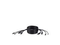 Belkin Secure KVM Combo Cable - Kabel för tangentbord/mus/video/ljud - TAA-kompatibel - USB, minijack, DisplayPort (hane) till DisplayPort, USB typ B, mini-phone stereo 3.5 mm (hane) - 1.83 m F1D9020B06T