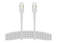 Belkin BoostCharge - USB-kabel - 24 pin USB-C (hane) till 24 pin USB-C (hane) - 1 m - vit CAB011BT1MWH
