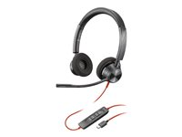 Poly Blackwire 3320 - Blackwire 3300 series - headset - på örat - kabelansluten - USB-C - svart 76J18AA