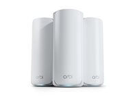 NETGEAR Orbi 770 Series RBE773 - Wifi-system - (router, 2 förstärkare) - upp till 6750 kvadratfot - mesh 1GbE, Wi-Fi 7 flera band RBE773-100EUS