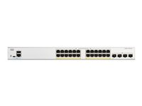 Cisco Catalyst 1300-24P-4G - Switch - L3 - Administrerad - 24 x 10/100/1000 (PoE+) + 4 x 1 Gigabit SFP - rackmonterbar - PoE+ (195 W) C1300-24P-4G