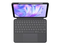 Logitech Combo Touch - Tangentbord och foliefodral - med pekdyna - bakgrundsbelyst - Apple Smart connector - QWERTY - USA, internationellt - grafit - för Apple 11-inch iPad Pro M4 Wi-Fi, M4 Wi-Fi + Cellular 920-012831