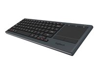 Logitech Illuminated Living-Room K830 - Tangentbord - trådlös - 2.4 GHz - nordisk 920-006090
