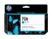 HP 728 - 130 ml - cyan - original - DesignJet - bläckpatron - för DesignJet T730, T830 F9J67A