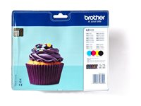 Brother LC123 Value Pack - 4-pack - Lång livslängd - svart, gul, cyan, magenta - original - blister med akustiskt / elektromagnetiskt alarm - bläckpatron - för Brother DCP-J132, J172, J552, J752, MFC-J245, J470, J4710, J650, J6520, J6720, J6920, J870 LC123VALBPDR