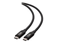 C2G 2.5ft (0.8m) USB-C Male to USB-C Male Cable (20V 5A) - USB4 (40Gbps) - USB-kabel - USB-C (hane) till USB-C (hane) - USB 2.0 / USB 3.2 / USB4 / Thunderbolt 3 - 20 V - 5 A - 80 cm - reversibla kontakter, stöd för 8K, guldblinkade kontakter, USB-strömförsörjning (100W) - svart C2G28877