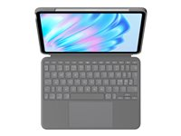 Logitech Combo Touch - Tangentbord och foliefodral - med pekdyna - bakgrundsbelyst - Apple Smart connector - QWERTY - nordiskt (danska/finska/norska/svenska) - oxford-grå - för Apple 11-inch iPad Air M2 Wi-Fi, M2 Wi-Fi + Cellular, M3 Wi-Fi, M3 Wi-Fi + Cellular 920-012634