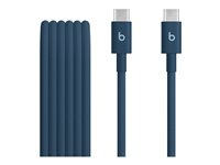 Beats - USB-kabel - 24 pin USB-C (hane) till 24 pin USB-C (hane) - USB 2.0 - 1.5 m - Snabbladdning upp till 60 W - nitro marinblå MDGE4ZM/A