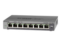 NETGEAR Plus GS108Ev3 - Switch - ohanterad - 8 x 10/100/1000 - skrivbordsmodell, väggmonterbar GS108E-300PES