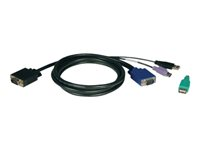 Eaton Tripp Lite Series 15ft USB / PS2 Cable Kit for KVM Switches B040 / B042 Series KVMs 15' - Kabelsats för tangentbord/video/mus - 4.6 m - formpressad P780-015