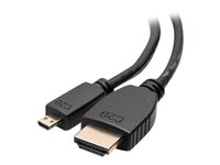 C2G 18in High Speed HDMI to HDMI Micro Cable with Ethernet - 4K 60Hz - HDMI-kabel med Ethernet - 19 pin micro HDMI Type D hane till HDMI hane - 45.7 cm - skärmad - svart 50613