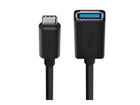Belkin 3.0 USB-C to USB-A Adapter - USB-adapter - USB-C (hane) vändbar till USB typ A (hona) - USB 3.0 - 3 A - svart F2CU036BTBLK