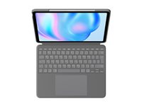 Logitech Combo Touch - Tangentbord och foliefodral - med pekdyna - bakgrundsbelyst - Apple Smart connector - QWERTY - nordiskt (danska/finska/norska/svenska) - oxford-grå - för Apple 13-inch iPad Air M2 Wi-Fi, M2 Wi-Fi + Cellular, M3 Wi-Fi, M3 Wi-Fi + Cellular 920-012616