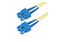 StarTech.com 2m (6.6ft) SC to SC (UPC) OS2 Single Mode Duplex Fiber Optic Cable, 9/125µm, Laser Optimized, 40G/100G Zipcord, Bend Insensitive, Low Insertion Loss - LSZH Fiber Patch Cord (SMDOS2SCSC2M) - Patch-kabel - SC/UPC enkelläge (hane) till SC/UPC enkelläge (hane) - 2 m - 2 m - 2 mm - fiberoptisk - duplex - 9 / 125 mikrometer - OS1/OS2 - halogenfri - gul SMDOS2SCSC2M