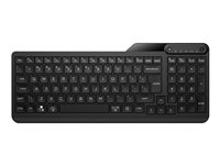 HP 475 - Tangentbord - dual-mode, multi-device, 2-zone layout, low profile key travel, 12 programmable buttons - compact - trådlös - 2.4 GHz, Bluetooth 5.3 - gagatsvart 7N7B9AA