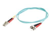 C2G LC-ST 10Gb 50/125 OM3 Duplex Multimode PVC Fiber Optic Cable (LSZH) - Nätverkskabel - ST-läge (multi-mode) (hane) till LC multiläge (hane) - 10 m - 10 m - fiberoptisk - duplex - 50/125 mikron - OM3 - halogenfri - havsblå 85545