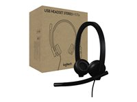 Logitech H570e - Headset - på örat - kabelansluten - USB-A - Certifierad för Microsoft-teams 981-001430
