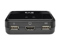 Eaton Tripp Lite series 2-Port USB/HD Cable KVM Switch with Audio/Video, Cables and USB Peripheral Sharing - Omkopplare för tangentbord/video/mus/ljud/USB - 2 x KVM/ljud/USB - 1 lokal användare - skrivbordsmodell B032-HUA2