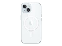 Apple - Baksidesskydd för mobiltelefon - MagSafe-kompatibilitet - polykarbonat - klar - för iPhone 15 MXRK3ZM/A