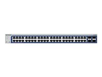 NETGEAR GS748T - V6 - switch - L3 Lite - smart - 48 x 10/100/1000 + 2 x Gigabit SFP + 2 x kombinations-Gigabit SFP - skrivbordsmodell, rackmonterbar GS748T-600EUS