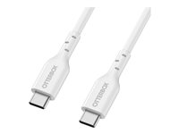 OtterBox - USB-kabel - USB-C (hane) till USB-C (hane) - USB 2.0 - 3 A - 1 m - snabbladdning - vit 78-81359