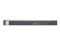 NETGEAR Plus XS708E - Switch - ohanterad - 8 x 100/1000/10000 + 1 x kombinations-SFP+ - skrivbordsmodell, rackmonterbar - AC 100/230 V XS708E-100NES