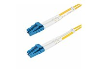 StarTech.com 25m (82ft) LC to LC (UPC) OS2 Single Mode Duplex Fiber Optic Cable, 9/125µm, Laser Optimized, 10G, Bend Insensitive, Low Insertion Loss - LSZH Fiber Patch Cord (SMDOS2LCLC25M) - Patch-kabel - LC/UPC enkelläge (hane) till LC/UPC enkelläge (hane) - 25 m - 25 m - 2 mm - fiberoptisk - duplex - 9 / 125 mikrometer - OS1/OS2 - halogenfri, passiv - gul SMDOS2LCLC25M