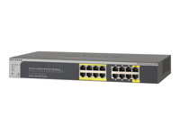 NETGEAR GS516TP - Switch - L3 Lite - Administrerad - 8 x 10/100/1000 (PoE) + 8 x 10/100/1000 - skrivbordsmodell, rackmonterbar - PoE+ (76 W) GS516TP-100EUS