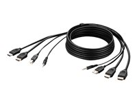 Belkin Secure KVM Combo Cable - Video/USB/ljud-kabel - TAA-kompatibel - USB, minijack, HDMI (hane) till USB typ B, minijack, HDMI (hane) - 3.05 m - passiv, stöd för 4K - svart F1DN2CCBL-HH10T