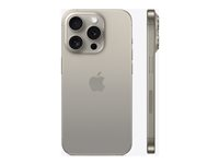 Apple iPhone 15 Pro - 5G smartphone - dual-SIM / Internminne 256 GB - OLED-skärm - 6.1" - 2556 x 1179 pixlar (120 Hz) - 3 st. bakre kameror 48 MP, 12 MP, 12 MP - front camera 12 MP - naturligt titan MTV53QN/A