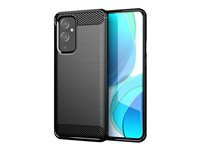 Insmat C&S Style - Baksidesskydd för mobiltelefon - termoplastisk polyuretan (TPU) - kolfiber, borstat stål - för OnePlus 9 650-1874