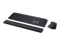 Logitech MX Keys S Combo - Sats med tangentbord och mus - bakgrundsbelyst - trådlös - Bluetooth LE - AZERTY - fransk - tangentbrytare: Saxnyckel - grafit - med Palm Rest 920-011607