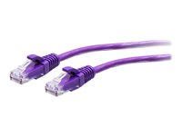 C2G 1ft (0.3m) Cat6a Snagless Unshielded (UTP) Slim Ethernet Network Patch Cable - Purple - Patch-kabel - RJ-45 (hane) till RJ-45 (hane) - 30 cm - 4.8 mm - UTP - CAT 6a - hakfri, formpressad - lila C2G30188