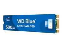 WD Blue SA510 WDS500G3B0B - SSD - 500 GB - inbyggd - M.2 2280 - SATA 6Gb/s - blå WDS500G3B0B