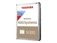 Toshiba N300 NAS - Hårddisk - 18 TB - inbyggd - 3.5" - SATA 6Gb/s - 7200 rpm - buffert: 512 MB HDWG51JUZSVA