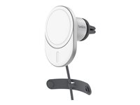 Belkin - Trådlös laddningshållare för bil - magnetisk med Qi2 + bilströmsadapter - 15 Watt - Fast Charge - grå WIC008BTGR-V2